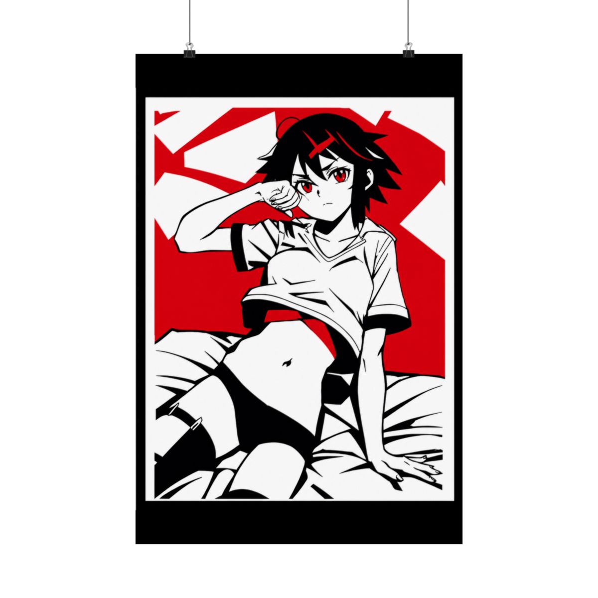 Ryuko from Kill la Kill Minimal Design T-Shirts in Red Black and White